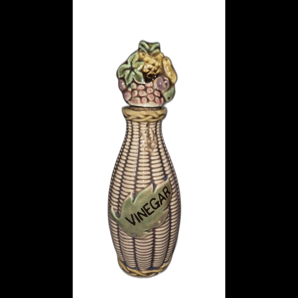 Tilso ceramic vinegar cruet with stopper basket weave 53/55 Vintage JAPAN